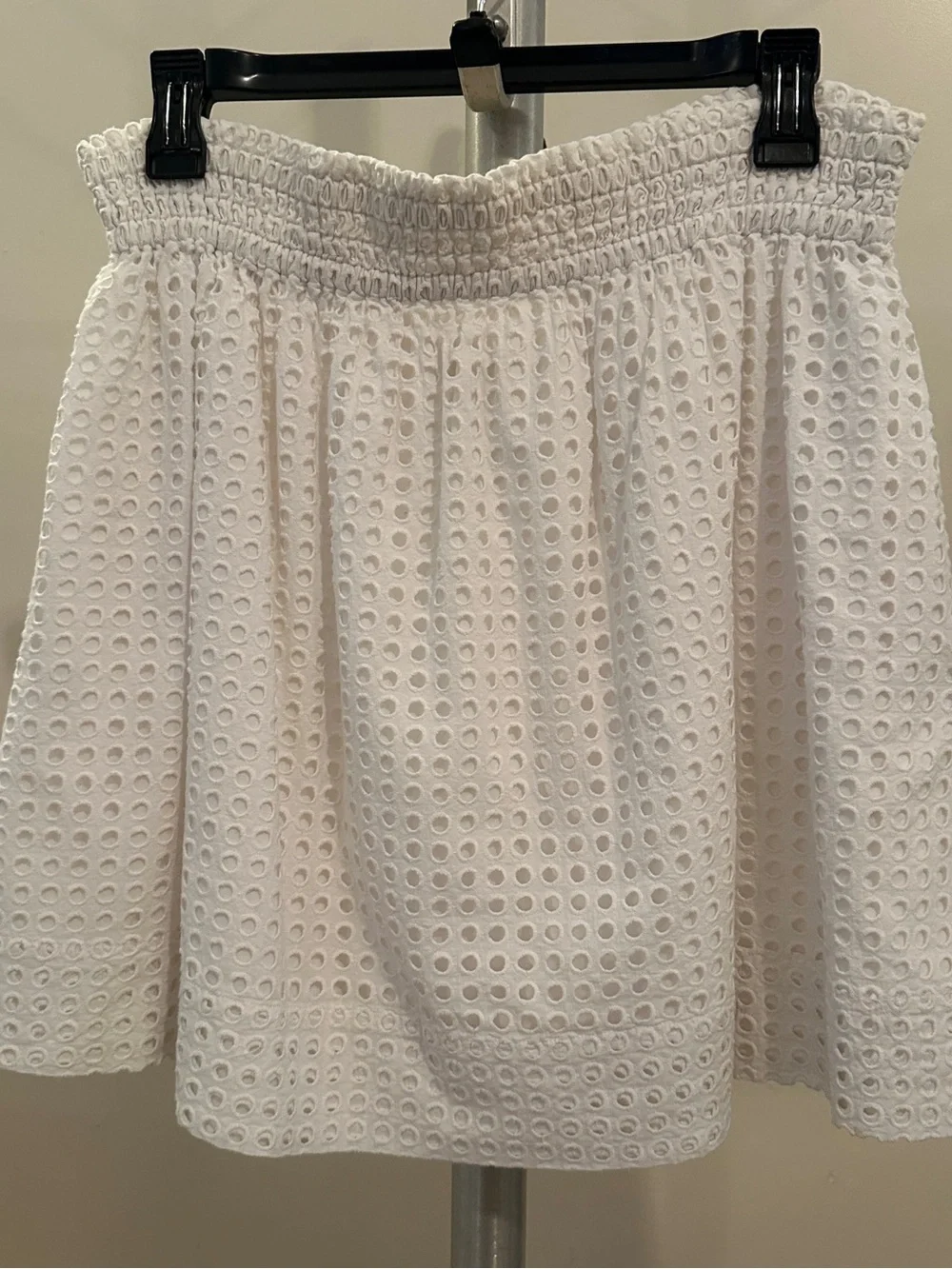kate spade White Eyelet Smocked Waist Circle Skirt w/pockets.